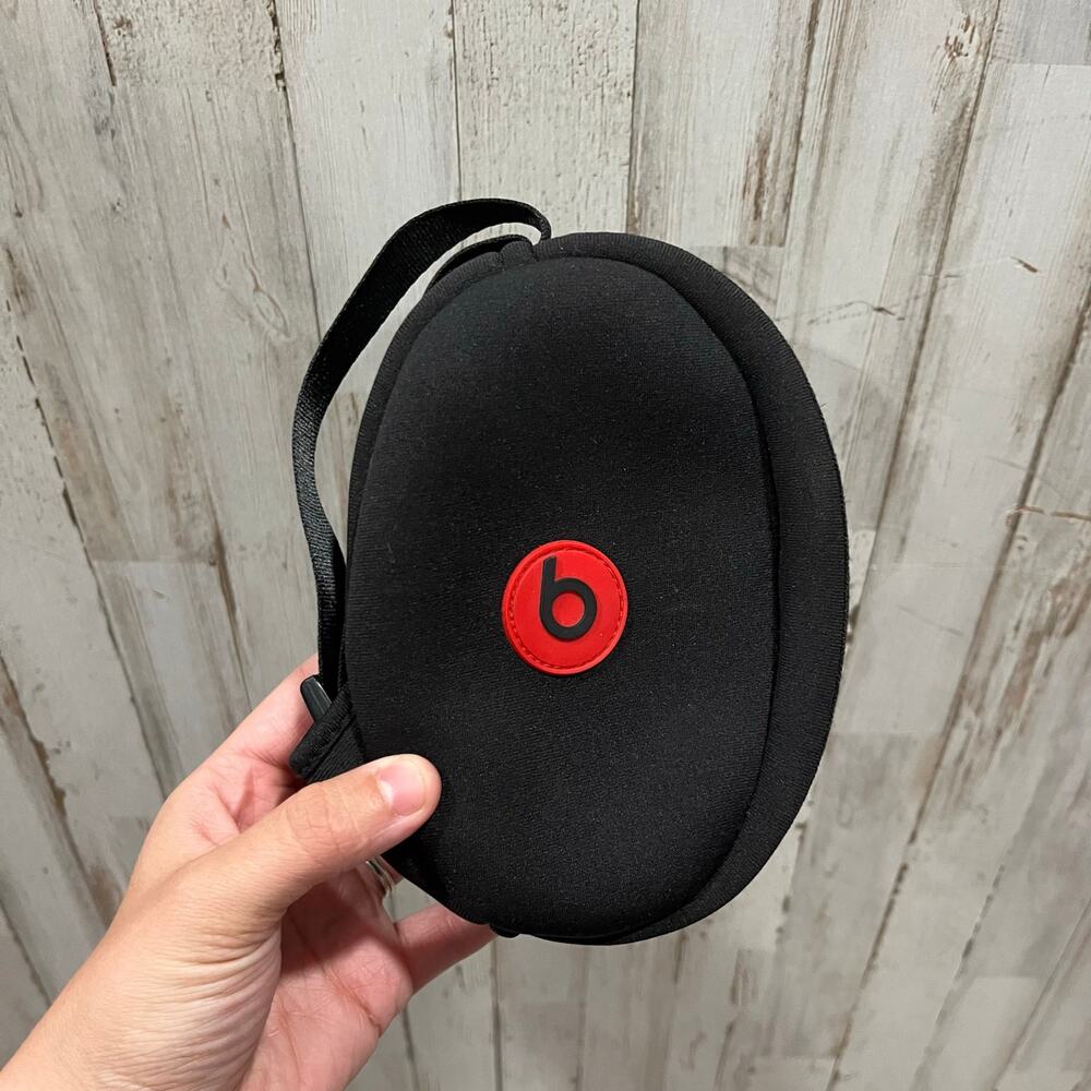 Genuine Beats Monster Headphone Soft Black Red Padded Carry Case- Case Only